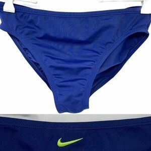 Nike Swim Cobalt Blue Mid Rise Hipster Sport Bikini Bottoms Swish Logo Size 8